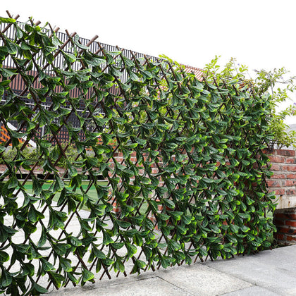 Expanding Willow Trellis Artificial Leaf Garden Fence Window Door Privacy Screen