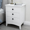 Bedside Table Cabinet Modern Chest of Drawers White 3 Drawer Bedroom Furniture