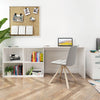 L-shaped Computer Desk Corner PC Table Workstation Home Office w/4 Shelves White