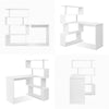 L Shaped Computer Desk Corner Desk 360 Degree Rotatable Shelves Space Saving