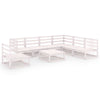 8 Piece Garden Set White Solid Pinewood C6X3