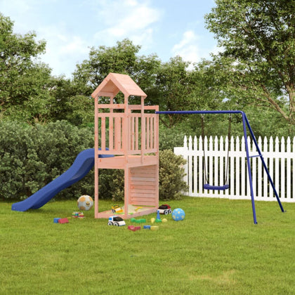 Playhouse with Slide Swing Solid Wood R5I0