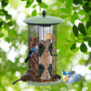 3-in-1 Metal Bird Feeder Outdoor Hanging Wild Feeding Station Detachable Tubes