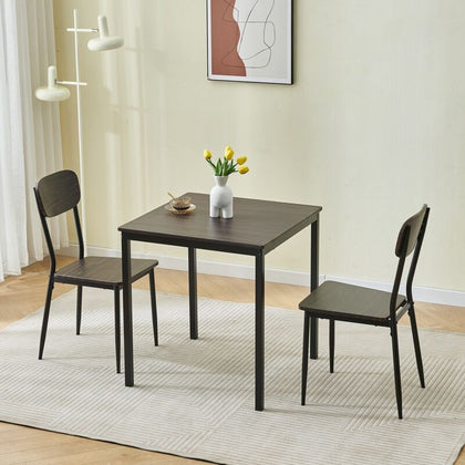 3 Pieces Kitchen Dining Room Table and Chairs Set of 2 Space Saving Dinette
