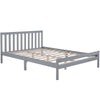 4ft6 Double Bed Wooden Frame Solid Pine Wood Bed Grey For Adults Kids Teenagers