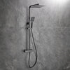 Shower Kit Twin Head 2 Mixer Shower Heads Rail Hose Riser Square Bathroom Set