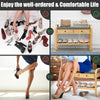 2 IN 1 Bamboo Shoe Rack Stool Seater Entryway Cushioned Bench Storage Organiser