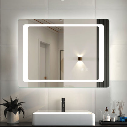 Bathroom Mirrors with Led lighted, Anti-fog, Illuminated Vanity Mirror, IP44