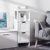 Mondeer White Bathroom Shelf Cabinet Cupboard with Drawers Storage Unit White