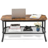 Industrial Coffee Table 2 Tiers Side Table with Open Shelf Living Room Furniture