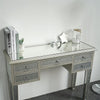 5 Drawers Glass Dressing Table Mirrored Bedroom Make-Up Console Vanity Table UK