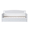 Day Bed Single Bed with Pull Out Trundle Guest Bed Underbed In White Pine Wood