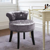 Velvet Fabric Vanity Stool Piano Makeup Seat Bedroom Dressing Table Chair Home