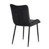 2 Velvet Dining Chairs High Back Kitchen Chairs Padded Stripe Seat Metal Legs