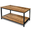 Industrial Coffee Table 2-Tier Storage Centre Table Wood Side Table Living Room