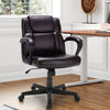 PU Leather Office Chair Modern Executive Chair Ergonomic Mid Back Computer Desk
