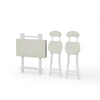 Folding Side Dining Table 2/4/6 Chairs Foldable Design Wood Grain Dinette Stools