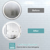 60cm Round Anti-fog LED Lighted Mirror Wall Mounted Bathroom Mirror Touch Switch