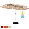 4.6M Solar 36 LED Patio Double-Sided Umbrella Outdoor Extra Large Crank Parasol