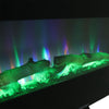 Freestand 42'' Wall Mounted LED Fireplace Log Crystal Pebbles Flame & Backlight