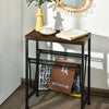 Industrial Sofa Side Table Coffee Snack Table Laptop Desk with Magazine Holder