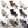 PU Leather Swivel Chair Recliner Armchair Home Lounge Sofa Chair With Footstool