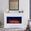 Adjust Backlight Electric Fireplace White Surround Remote control Free Standing