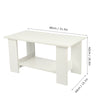 Wooden Coffee Tea Table Modern White Unit Storage Shelf Living Room Furniture