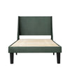 Single Size Bed Frame 3ft Velvet Upholstered Bed Frame with Wood Slat Support QH