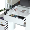 Dressing Table with Drawers, Mirror Stool Set Makeup Desk Vanity Table Bedroom