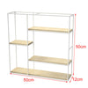 4 Tier Metal Wood Floating Wall Shelf Square Shelving Unit Storage Display Rack