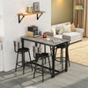 Marble Effects Bar Table & 4 Stools Breakfast Kitchen Dining Set Bar Bistro NS