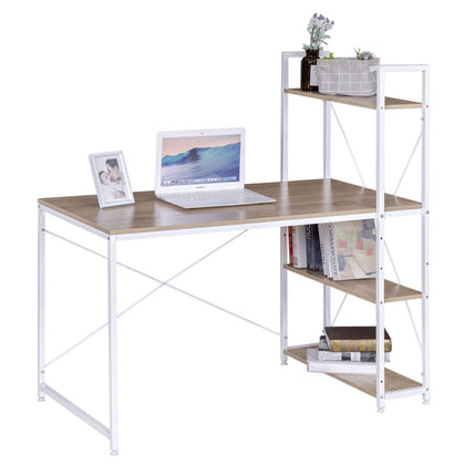 Computer Desk w/ 3 Storage Shelves Office Workstation Study Writing Laptop Table