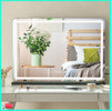 80 x 55cm Large Hollywood Vanity Desk Mirror with Dimmable LED Lighted Tabletop