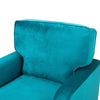 Luxury Blue Velvet Occasional Accent Chair Single Sofa Armchair Seat W/ 2 Wheels