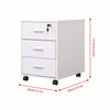 White Mobile 3 Drawers Filing Pedestal Cabinets File Chest Storage Wooden Office