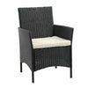 Outdoor Rattan Garden Furniture 3PCS Bistro Set Patio Wicker Table & Chair Set.