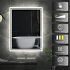 Large LED Bathroom Mirror Wall Mounted Vanity Makeup Defogger Rectangle Dimmable