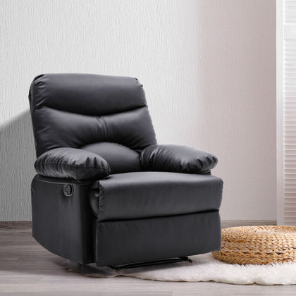 High Back Velvet Tub Armchair Leather Recliner Padded Lounge Chair Sleeping Sofa