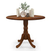 Wooden Dining Table 4 Persons Round Kitchen Table Counter w/ Curved Trestle Legs