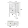 Pair of White Bedroom Bedside Table Unit Cabinet Nightstand with 2 Drawers