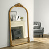 Large Vintage Full Length Golden Wood Framed Ornate Leaner Wall Hanging Mirror
