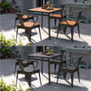 Outdoor Plastic Wood table Table & Chair Sets Yard Garden Armchair Table Set