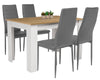 Wood Dining Table and Chairs 4 / 6 Set Pu Leather Seat Kitchen Room Furniture