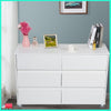 White Chest of 6 Drawers Sideboard Unit Wardrobe Bedroom Living Room Furniture