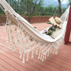 LEVEL Bohemian Style Hammock Chair Tassel Canvas Swing Hanging Double Hang Bed