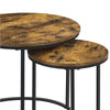 Round Nesting Table, Wood Coffee Table Set of 2 for Small Space/Living Room