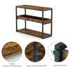 3Tier Industrial Console Side Table with Iron Tube Frame for Hallway Living Room