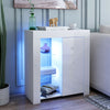 HIgh Gloss Cabinet Cupboard Sideboard Tall Display Unit White Matt RGB LED Light