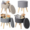 Storage Ottoman Footstool Pouffe Footrest Seat Stool Home Footstool Wooden Leg